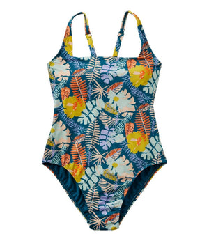 Women's New Currents Swimwear, Squareneck Tanksuit Print