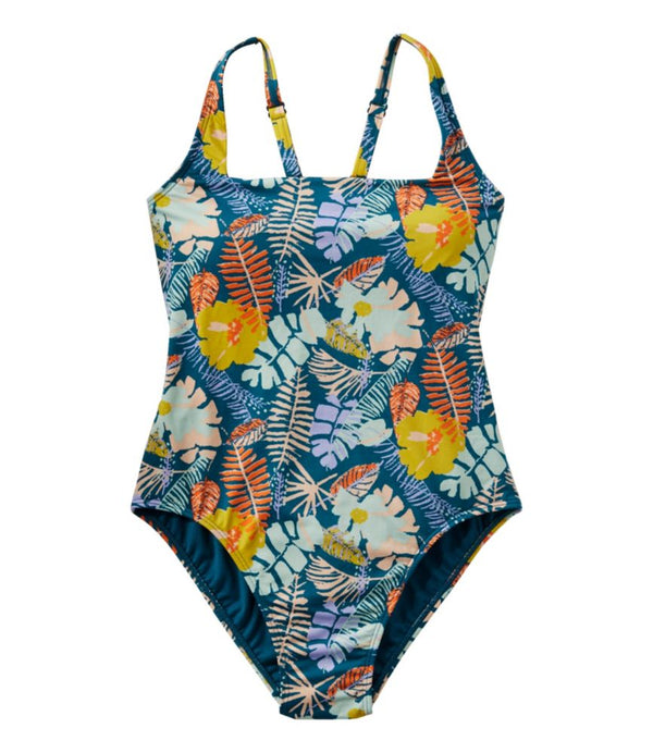 Women's New Currents Swimwear, Squareneck Tanksuit Print