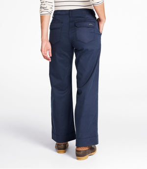 Women's Signature Cotton/TENCEL Utility Pants, Mid-Rise Wide-Leg Ankle-Length