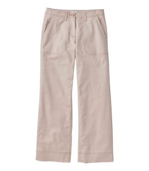 Women's Signature Cotton/TENCEL Utility Pants, Mid-Rise Wide-Leg Ankle-Length