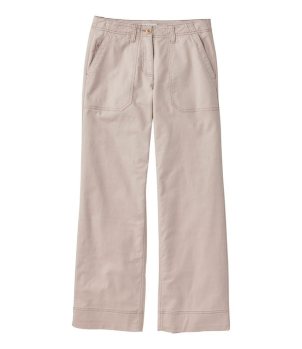 Women's Signature Cotton/TENCEL Utility Pants, Mid-Rise Wide-Leg Ankle-Length