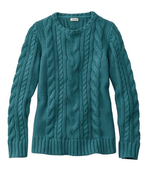 Women's Double L® Cable Sweater, Crewneck