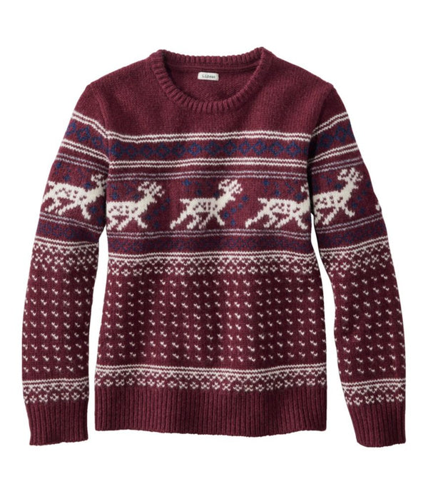 Women's Bean's Classic Ragg Wool Crewneck Intarsia Sweater