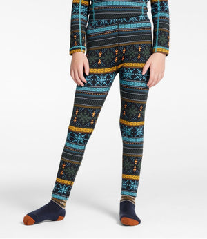 Kids' Wicked Warm Long Underwear, Expedition-Weight Print Pants