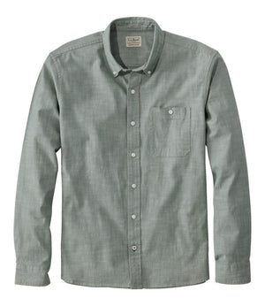 Men's Comfort Stretch® Chambray Shirt, Long-Sleeve, Slightly Fitted Untucked Fit