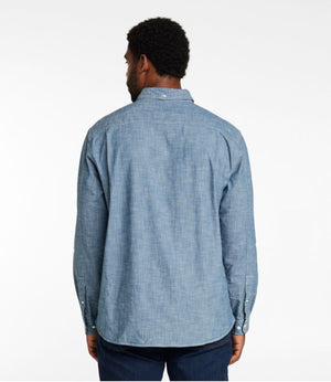 Men's Comfort Stretch® Chambray Shirt, Long-Sleeve, Slightly Fitted Untucked Fit