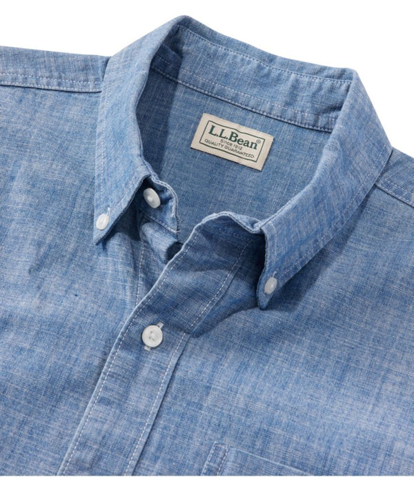 Men's Comfort Stretch® Chambray Shirt, Long-Sleeve, Slightly Fitted Untucked Fit