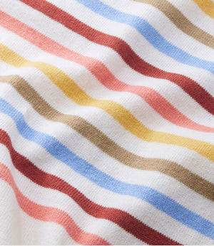 Women's Cotton/Cashmere Sweater, Crewneck Stripe