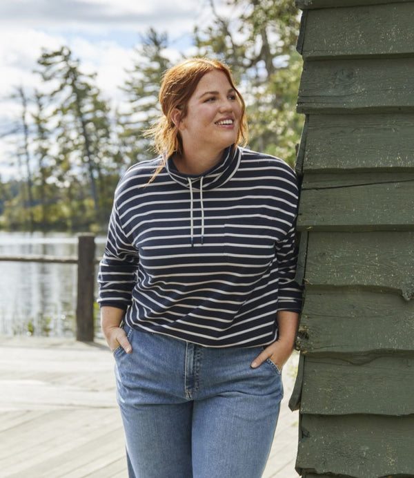 Women's Heritage Mariner Top, Funnelneck Stripe