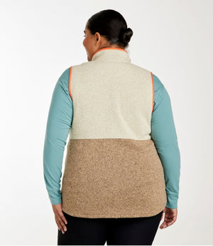 Women's L.L.Bean Sweater Fleece, Long Vest Colorblock