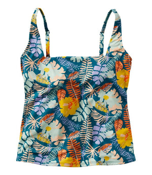 Women's New Currents Swimwear, Squareneck Tankini Top Print