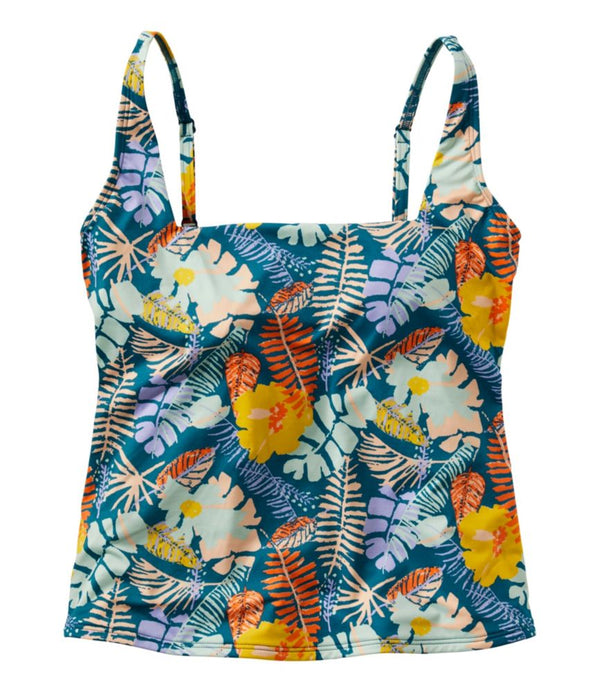 Women's New Currents Swimwear, Squareneck Tankini Top Print