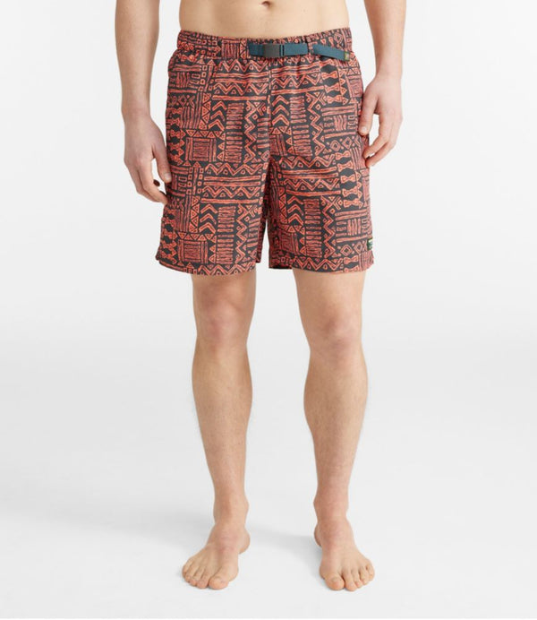 Men's Classic Supplex Sport Shorts, Belted, Print, 8"