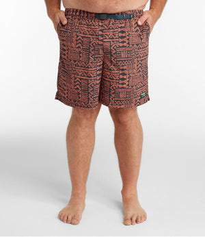 Men's Classic Supplex Sport Shorts, Belted, Print, 8"
