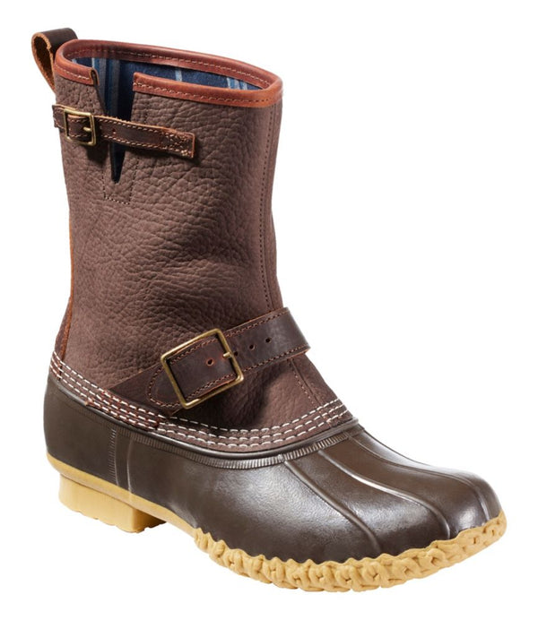 Men's Bean Boots, 10" Engineer Buckle Flannel-Lined