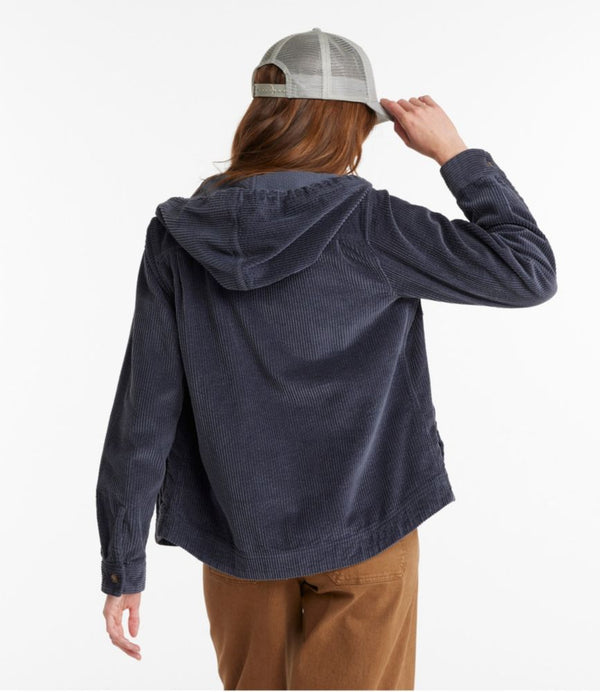 Women's Comfort Corduroy Relaxed Shirt, Zip Hoodie