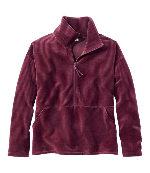 Women's Soft Stretch Corduroy Pullover, Half-Zip
