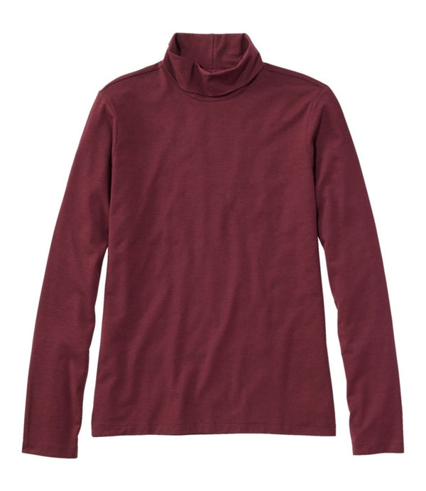 Women's Soft Stretch Supima-Blend Tee, Turtleneck