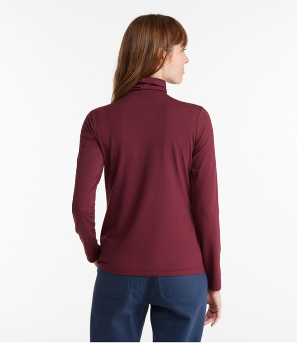 Women's Soft Stretch Supima-Blend Tee, Turtleneck