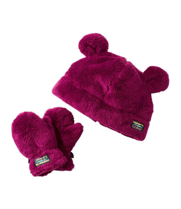 Toddlers' Hi-Pile Hat and Mitten Set