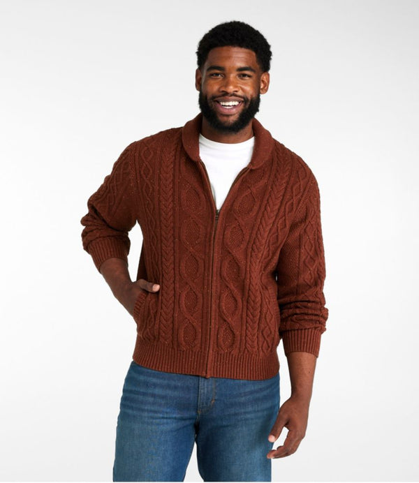 Men's Bean's Heritage Soft Cotton Fisherman Sweater, Full-Zip