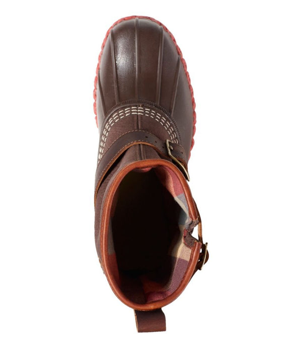 Women's Bean Boots, 10" Engineer Buckle Flannel-Lined
