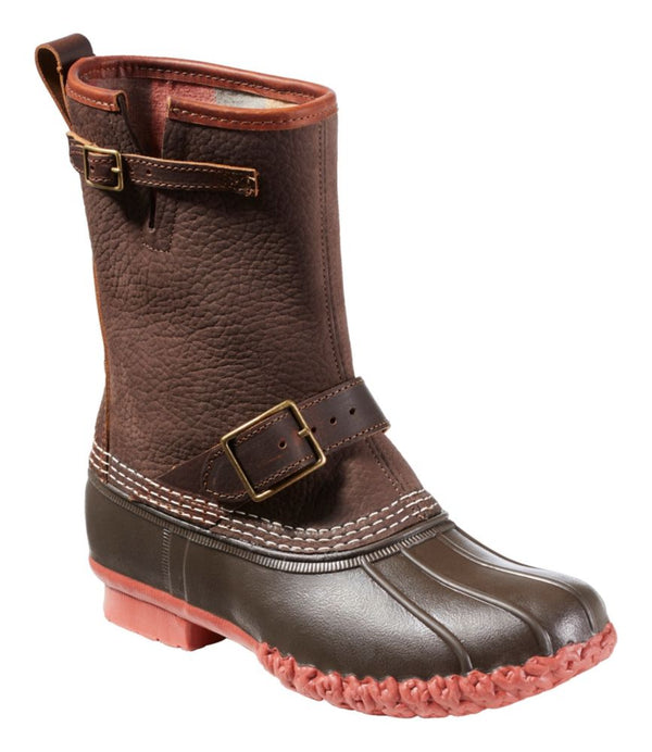 Women's Bean Boots, 10" Engineer Buckle Flannel-Lined