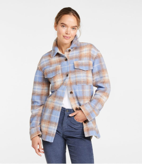 Women's Brushed Plaid Shacket