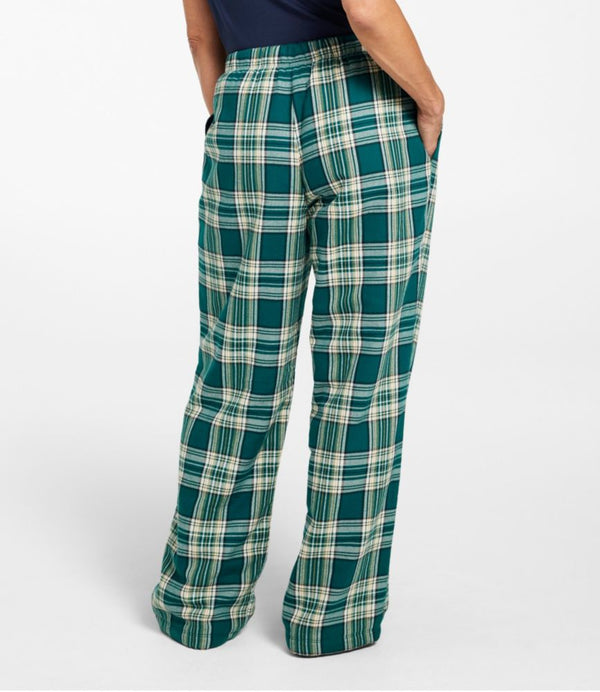 L.L.Bean Flannel Sleep Pants, Plaid Fleece-Lined