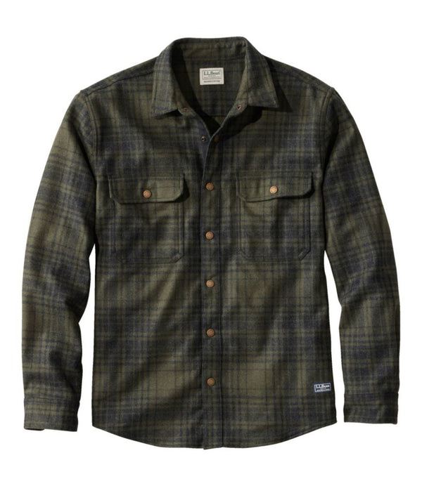 Men's Maine Guide Lightweight Merino Wool Field Shirt, Plaid