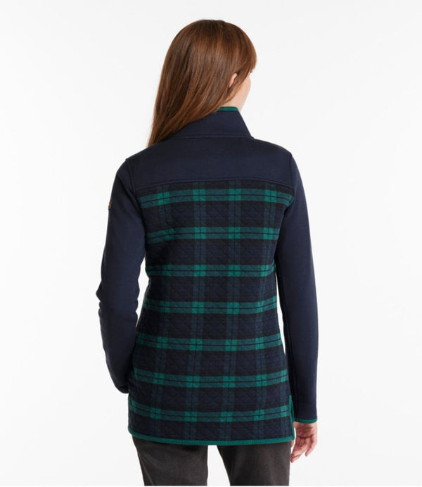 Women's Quilted Sweatshirt, Mockneck Tunic Print