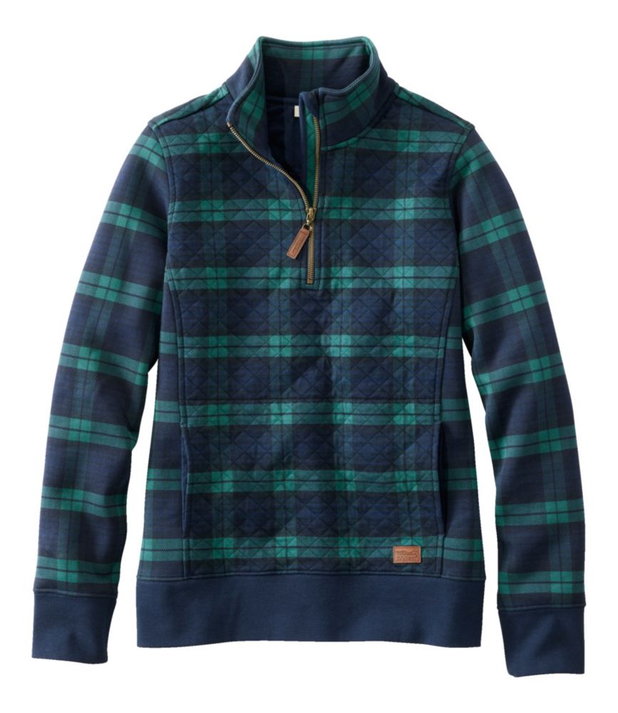 Women's Quilted Quarter-Zip Pullover, Print