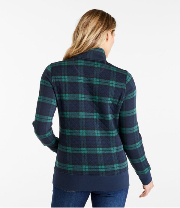 Women's Quilted Quarter-Zip Pullover, Print