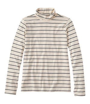 Women's Soft Stretch Supima-Blend Tee, Turtleneck Stripe