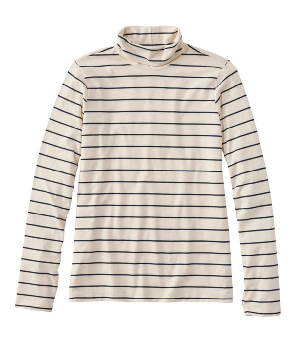 Women's Soft Stretch Supima-Blend Tee, Turtleneck Stripe