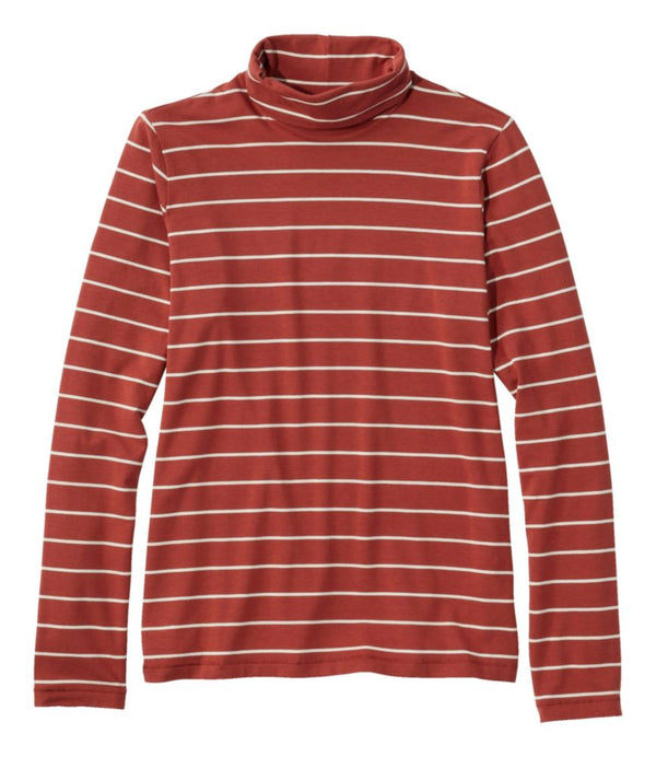 Women's Soft Stretch Supima-Blend Tee, Turtleneck Stripe