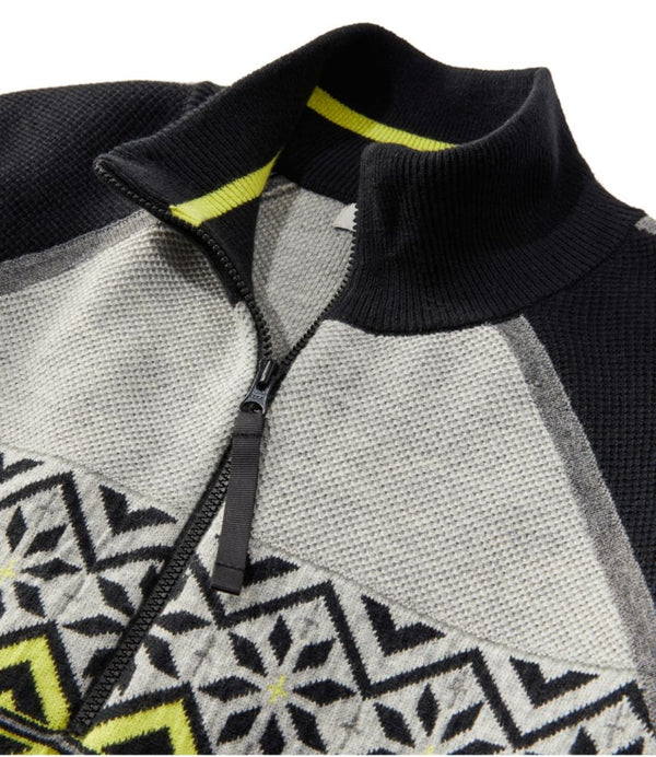 Women's Honeycomb Merino Wool-Blend Sweater, Quarter-Zip Colorblock