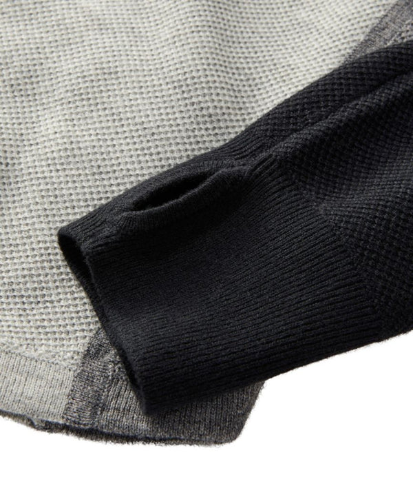 Women's Honeycomb Merino Wool-Blend Sweater, Quarter-Zip Colorblock