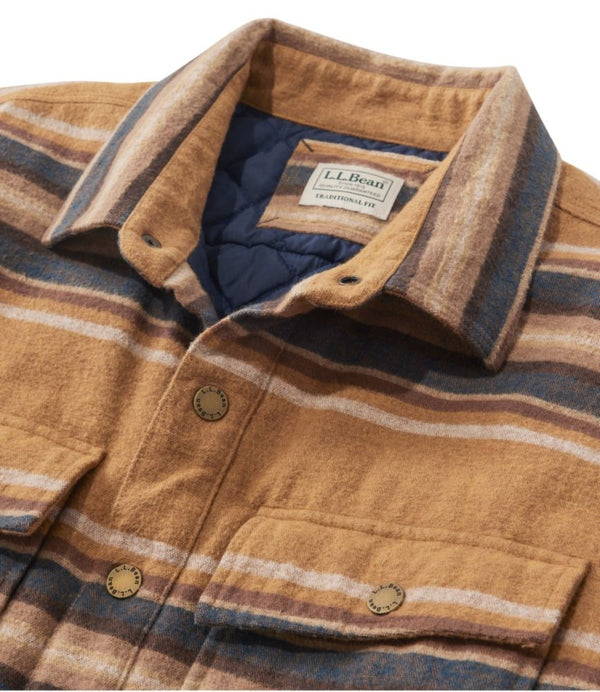 Men's PrimaLoft Lined Chamois Shirt Jac, Traditional Untucked Fit, Stripe