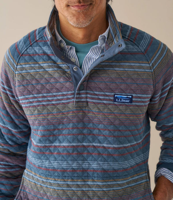 Men's Quilted Sweatshirt, Mockneck, Stripe