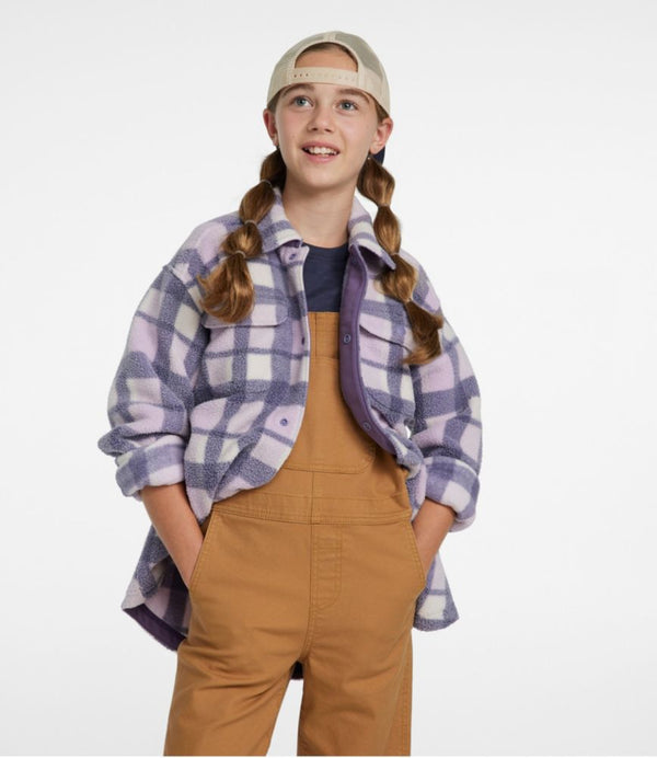 Kids' Cozy Fleece Shirt Jacket, Plaid
