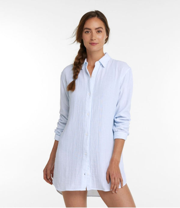 Women's Cloud Gauze Cover-Up Shirt, Stripe
