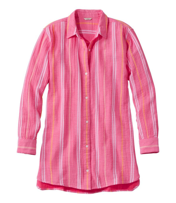 Women's Cloud Gauze Cover-Up Shirt, Stripe