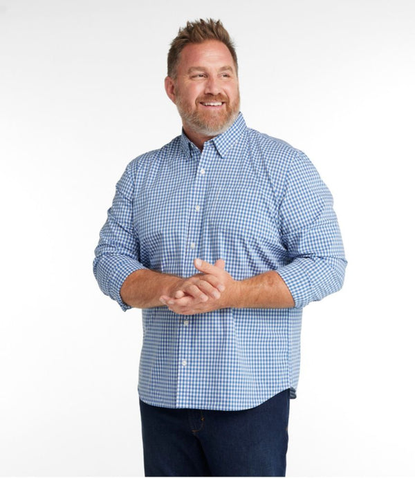 Men's Comfort Stretch Performance® Shirt, Long-Sleeve, Slightly Fitted Untucked Fit, Plaid