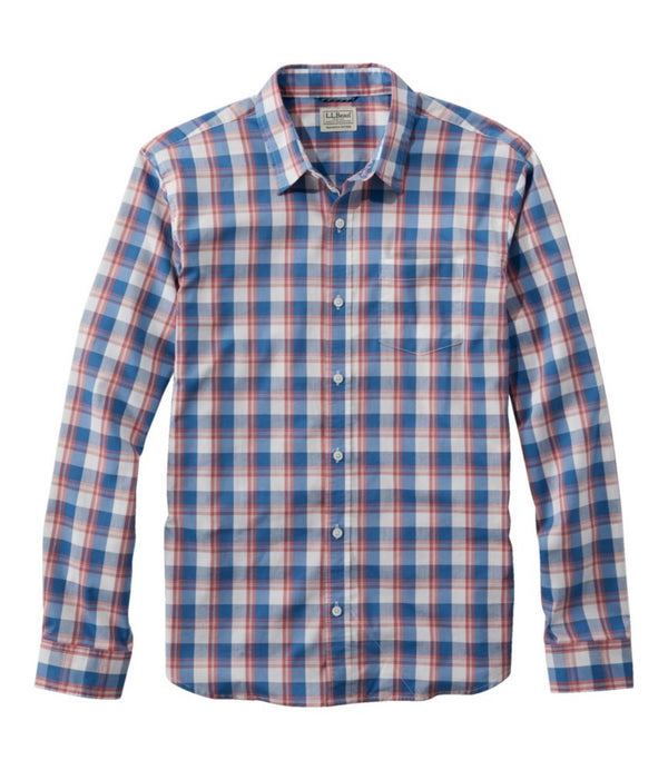Men's Comfort Stretch Performance® Shirt, Long-Sleeve, Slightly Fitted Untucked Fit, Plaid