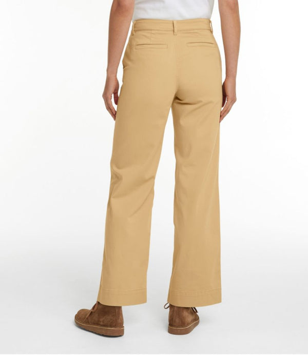 Women's Comfort Stretch Pants, Mid-Rise Wide-Leg Chino