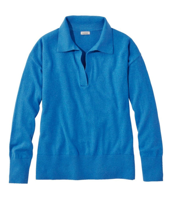 Women's Cotton/Cashmere Sweater, Polo