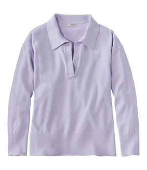 Women's Cotton/Cashmere Sweater, Polo