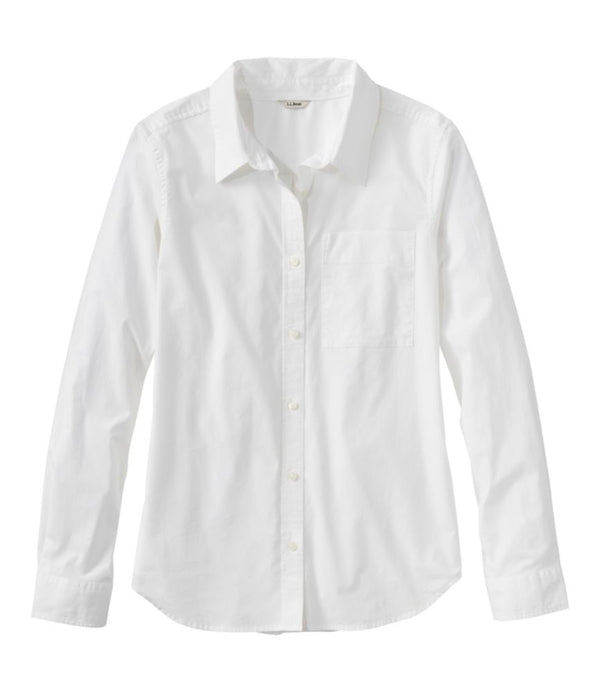 Women's Essential Cotton Poplin Shirt, Long-Sleeve