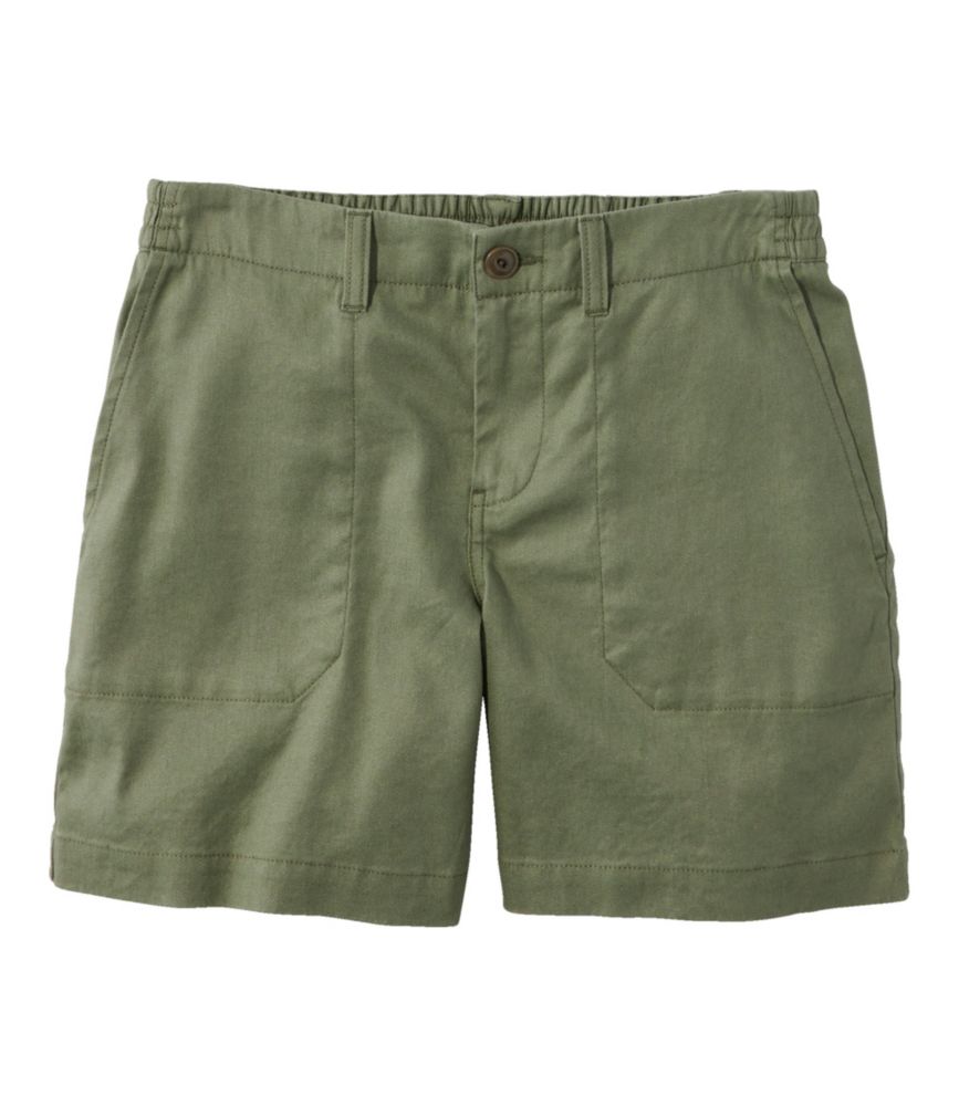 Women's Comfort Stretch Cotton/Linen Shorts, High-Rise 7"